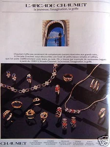 PUBLICITÉ L'ARCADE CHAUMET BIJOUX SIMPLES ET RAFFINÉS JEUNESSE IMAGINATION - Imagen 1 de 1