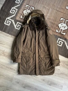 Blauer Nylon Insulated Men’s Khaki Fur Trim Winter Parka Jacket Size 3XL - Picture 1 of 6