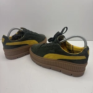 Puma Fenty By Rihanna Suede Cleated Creeper Platform Womens Green Sneakers Size8 - Picture 1 of 8
