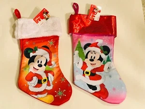 Mickey Or Minnie Mouse Christmas Stockings Included 1 Item Either Or - Picture 1 of 5