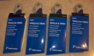 Lot of 4 BEST Wall and Trim 2" Short Angle Polyester Nylon Paint Brushes - Picture 1 of 2