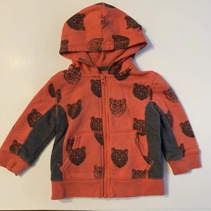 Cat & Jack Kleinkind Baby Junge Bär orange & grau Hoddie Jacke Herbst Winter 18 M - Bild 1 von 3