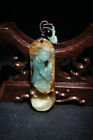 100% Natural Hand-Carved Jade Pendant Jadeite Necklace Bodhidharma Buddha A108