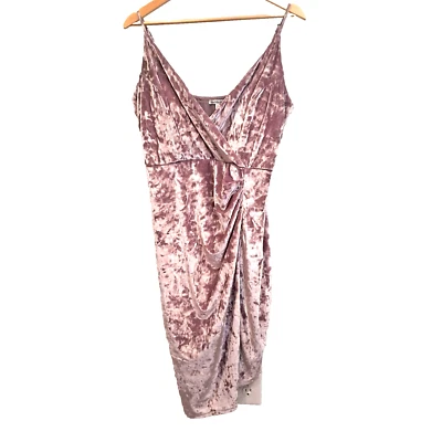 Charlotte Russe Y2K Babydoll Dress Size XL Pink Velvet Ruched Fairy Homecoming - Image 1 of 4