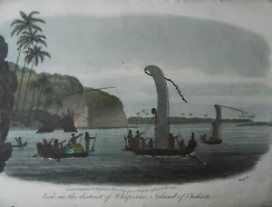 Tahiti, View in the District of Whapiano Island of Otaheite 1813 Aquatint Baily - Picture 1 of 4