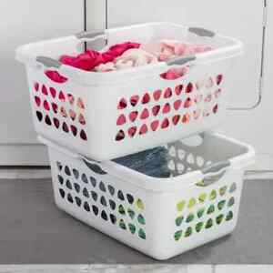 Sterilite 2 Bushel Ultra Laundry Basket Plastic, White, Set of 4