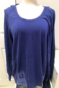 Women’s Avenue Long Sleeve Blue Hoodie Top Size 26/28 - Picture 1 of 3