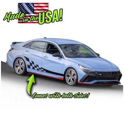 Calcomanías de rayas de carreras balancín damas laterales para Hyundai Elantra 2021 en adelante Foto 1 de 2