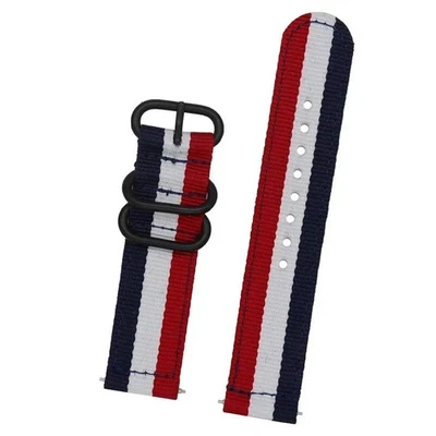 18mm 20mm 22mm 24mm Military Woven Nylon Watch Band Quick Release Strap - Image 1 of 4