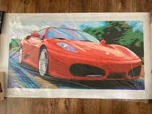NEW Ferrari 430 Supercar Canvas Painting Art Unstretched 100cm x 50cm - Picture 1 of 5