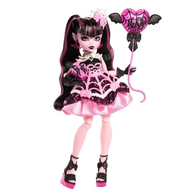 Monster High Scary Sweet Birthday Draculaura Doll in Party Dress with Balloon
