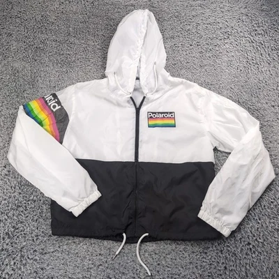 Polaroid Windbreaker Jacket Women Extra Large Zip Up Colorful Retro Lightweight - Image 1 of 4