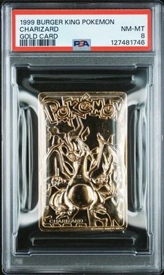 1999 BURGER KING POKEMON GOLD METAL CARD CHARIZARD PSA 8 NM-MINT LOW POP! - Image 1 of 2