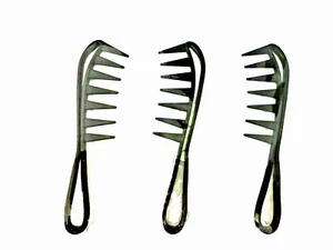 3 PCS Styling Comb,Barber Comb Wide Tooth Men Styling Comb Black Texture Comb & - Picture 1 of 3