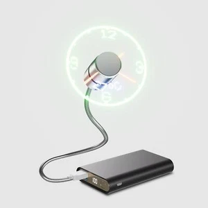 USB Clock Fan No Driver Installation Required Office Gadgets - Picture 1 of 15