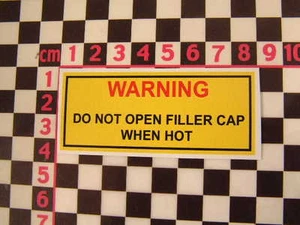 Period Style Radiator Cap Warning Sticker- Classic Car Detail Underbonnet Engine - Picture 1 of 1