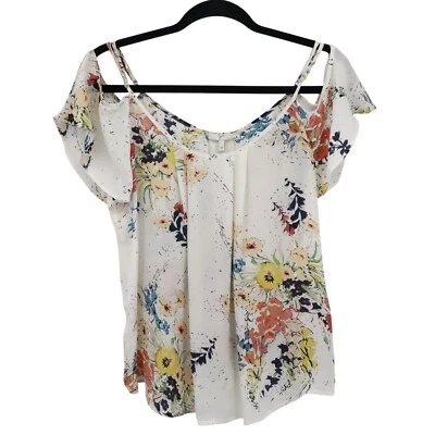 Joie Adorlee Silk Top Women M White Delicate Bloomcore Boho Feminine Cottagecore - Image 1 of 4