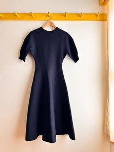 Christian Dior Paris new NWOT knit ponte wool navy short sleeve dress Italy 34Fr - Picture 1 of 6