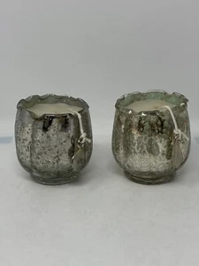 ANTHROPOLOGIE Set Of 2 Candles Amber Woods - Oakmoss & Cedar 3” Tall 2.5” Wide - Picture 1 of 7