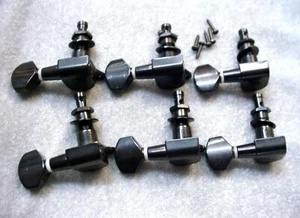 GUITARRA ELÉCTRICA EZ LOK BLACK MACHINEHEADS 6 EN UNA LÍNEA - AFINADORES DE MANO IZQUIERDA - Imagen 1 de 4