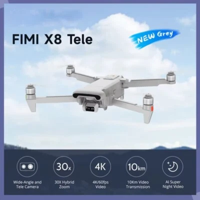 FIMI X8 Tele Wide-Angle tele Camera Drone 30x Hybrid Zoom 4K 60fps 10KM Range  - Image 1 of 4