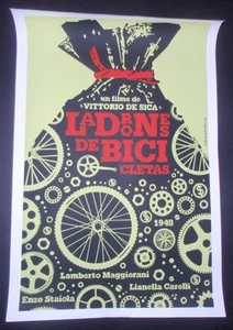BICYCLE THIEVES Original Cuban Silkscreen Tribute Poster for Italian Movie CUBA - Picture 1 of 4