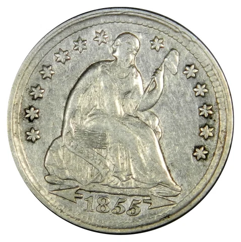 1855 SEATED LIBERTY HALF DIME ~ SHARP XF/AU ~ PRICED RIGHT! INV#2 Cover