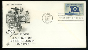 U.S. COAST & GEODETIC SURVEY 1957  ARTCRAFT CACHET FDC  UNADDR