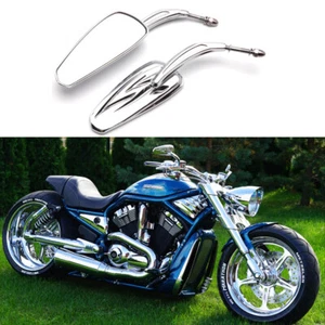 2 Chrome Motorcycle Mirrors For Harley Street Glide Road Glide Road King Softail - Picture 1 of 12