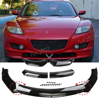 Front Bumper Lip Splitter Spoiler Gloss Black Body Kit For 2004 Mazda RX-8 - Image 1 of 4