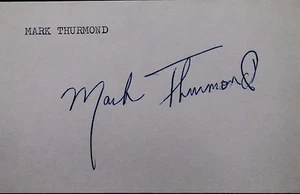 Mark Thurmond Padres Orioles Tigers Giants Autographed 3x5 Index Card JSA 17D - Picture 1 of 4