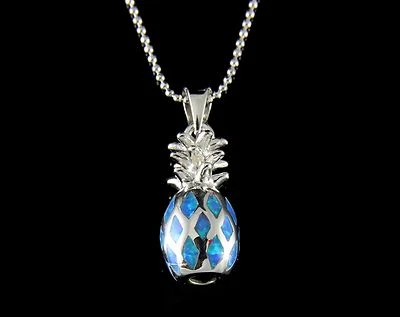 COLGANTE CON INCRUSTACIONES DE ÓPALO PIÑA HAWAIANA PLATA DE LEY 925 Foto 1 de 3