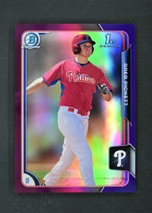 2015 Bowman Chrome #18 Greg Pickett /250 Purple Refractor 1st Bowman Philadel