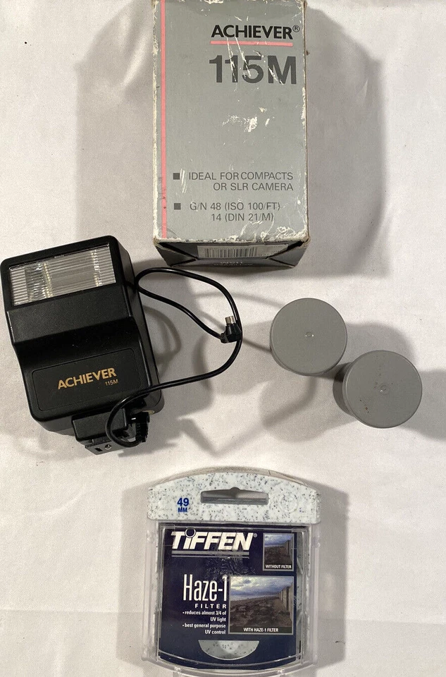 Acheiver Camera Filter 115m Tiffen Haze 1 Filter 49mm Plus 2 Rolls 35mm Film - Image 1 of 4