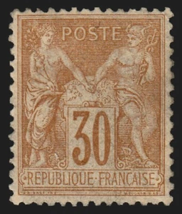 n°80, Sage 30c brun-jaune, Type II, neuf * légère trace de ch. - TB D'ASPECT - Picture 1 of 2