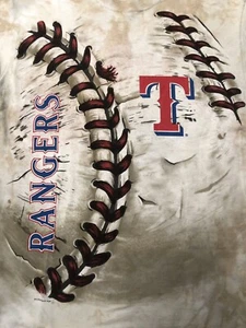 RARE 2014 TEXAS RANGERS LIQUID BLUE T-SHIRT SIZE M BASEBALL MLB ACID WASH A50 - Picture 1 of 4