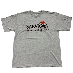 SARATOGA Race Track Horse 2009 Gildan T-Shirt Size XL X-Large Gray Promotional - Picture 1 of 4