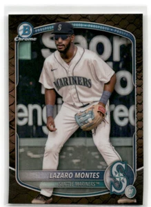 2025 Bowman Lazaro Montes #BCP-23 Reptilian Refractor Seattle Mariners - Bild 1 von 2