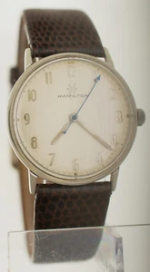 Vintage 1960's Hamilton Stainless Steel Watch 31mm Thin Art Deco Silver Dial - Picture 1 of 11