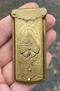 Antike viktorianische Jugendstil Vierfach Gold Schatulle Mottenblatt Nähnadel Etui - Bild 1 von 12
