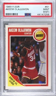 1989-90 Fleer Hakeem Olajuwon #61 PSA 9 MINT (ST) HOF - Image 1 of 2