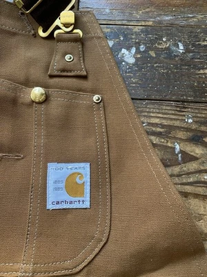 NOS Vtg 80s 1989 Carhartt Overalls 36 100 Year workwear Brown Duck - Image 1 of 4