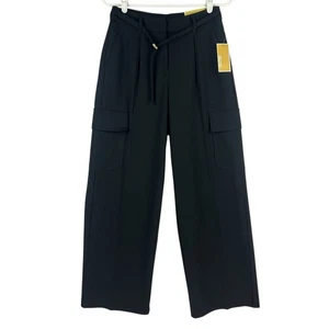 Pantalón negro Michael Kors elástico pierna ancha tiro alto talla 2 plisado nuevo con etiquetas $110 - Imagen 1 de 12