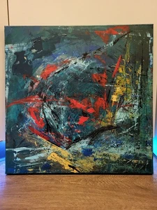 Precioso arte original sobre lienzo "Wishbone" acrílico moderno contemporáneo forastero - Imagen 1 de 12