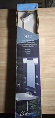 Toallero Gatco Bleu 24 pulgadas acabado cromado montado en la pared doble sellado - se envía rápido Foto 1 de 4