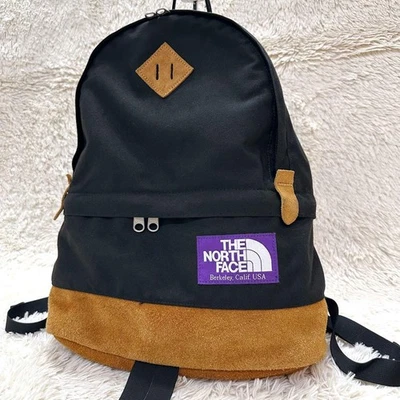 Mochila Mochila THE NORTH FACE PURPLE LABEL Nylon Gamuza Cuero Usada Foto 1 de 4