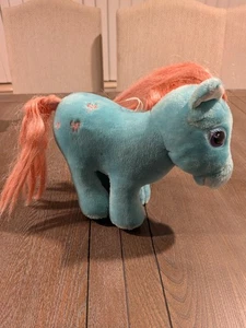 My Little Pony Vintage G1 Hasbro Softies Bow-Tie Plush Stuffed Animal Blue Pink - Picture 1 of 6