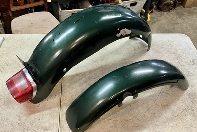 Harley-Davidson Sportster • Front & Rear Fenders • Green • w/ Tail Light & Lens - Image 1 of 4