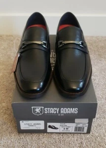 Stacy Adams Kaylor Slip On Leather Dress Shoes Black Mens Size 9M 25572-001 - Picture 1 of 18