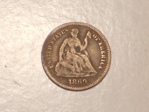 1869 Seated Liberty Half Dime (Scarcer, Original Toning, & Attractive) Cover